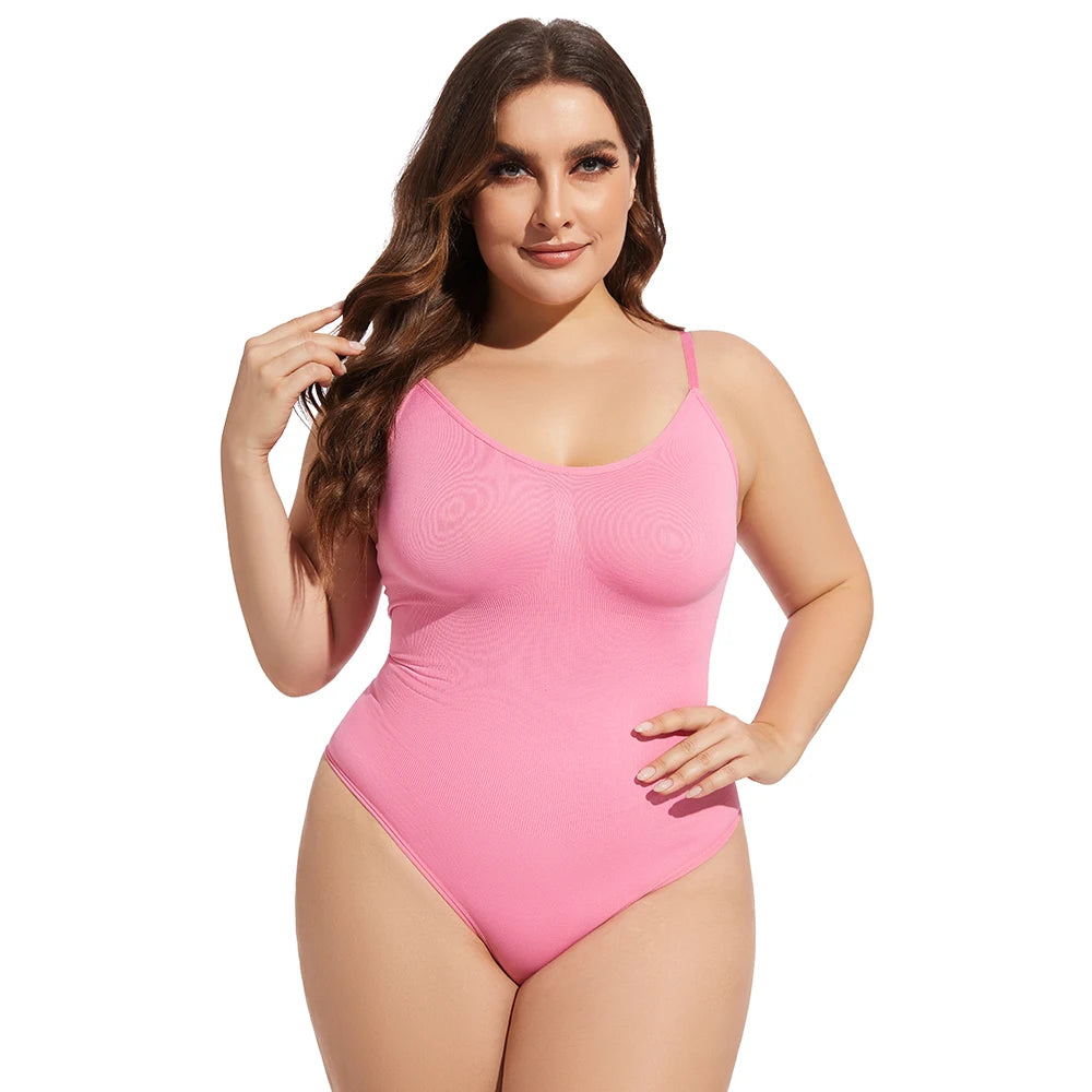 Plus Size Bodysuit Plump Woman Tummy Control Shapewear Bottoming Shirt Oversized Ladies Tight Jumpsuit for Obese Females