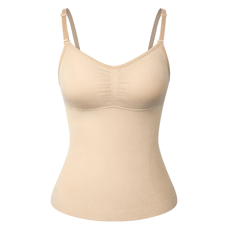 Padded Shaperwear Compression Camisole Body Shaper Woman Tummy Control Tank Tops Slimming Shapers Waist Trainer Corset Slim Vest